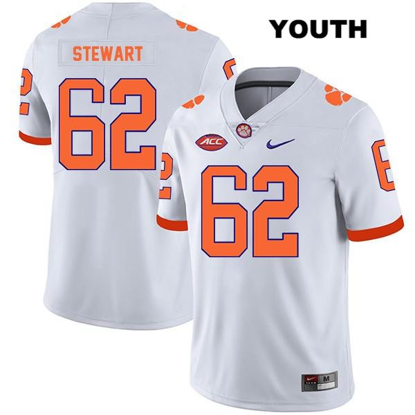 Youth Clemson Tigers #62 Cade Stewart Stitched White Legend Authentic Nike NCAA College Football Jersey MFP3546XY